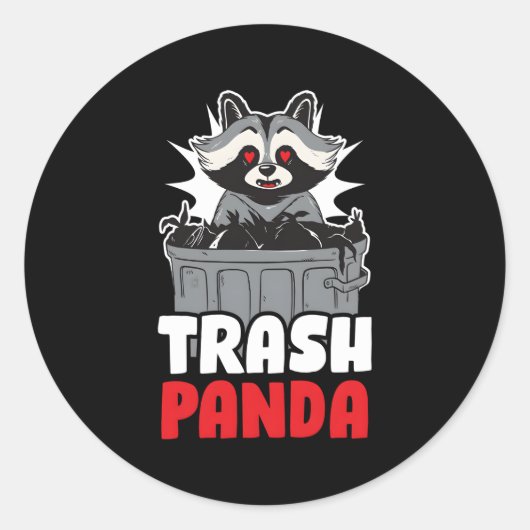 Trash Panda Ronde Sticker (Voorkant)