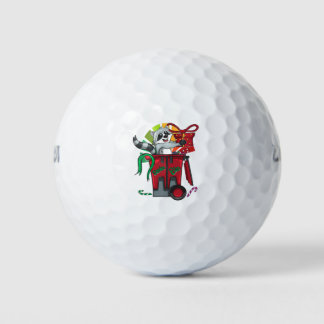 Trash panda santa claus kerstcadeaus racoon golfballen