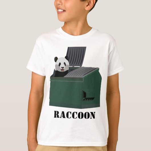 Trash Panda shirt that says RACCOON (Voorkant)