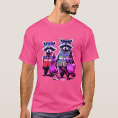 Trash Pandas: Neon getint dynamisch duo T-shirt (Voorkant)