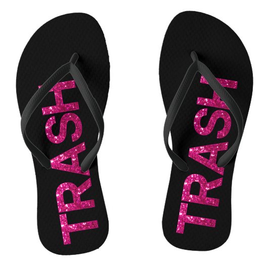 Trash Roze Glitter   Teenslippers (Voetbed)