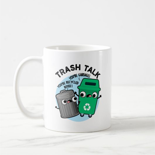 Trash Talk Funny Garbage Bin Pun Koffiemok (Links)