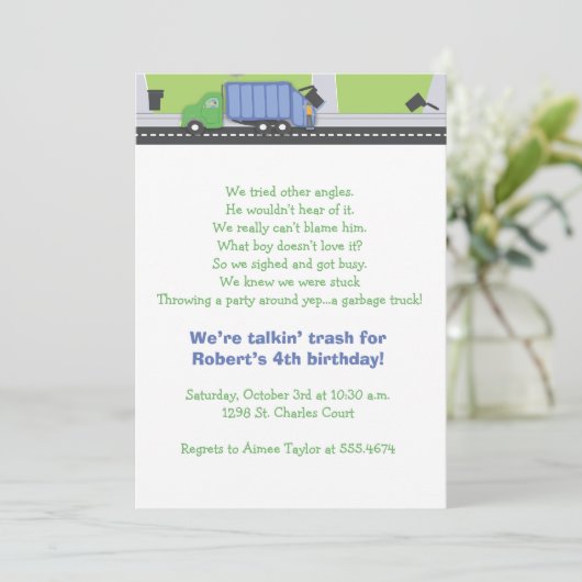 Trash Talking Birthday Kaart (Staand voorkant)