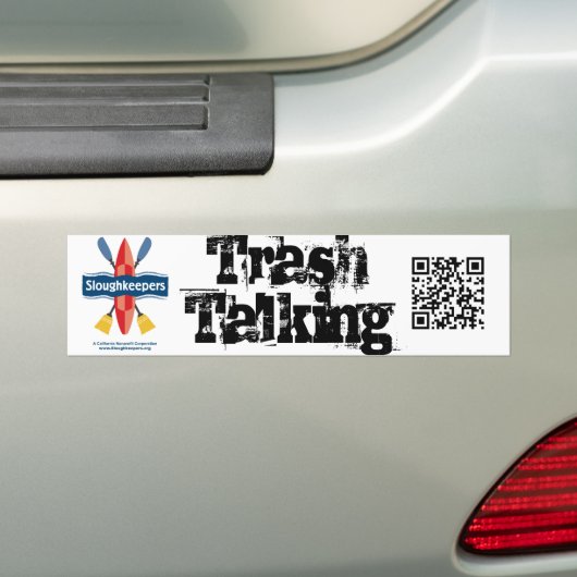 Trash Talking Bumpersticker met QR-code (Op auto)