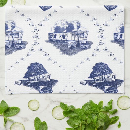 Trash Toile (keukenhanddoek) Theedoek (Gevouwen)