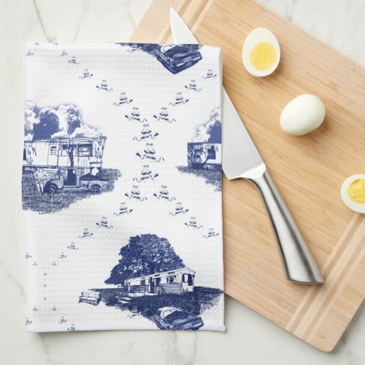 Trash Toile (keukenhanddoek) Theedoek (Quarter Fold)