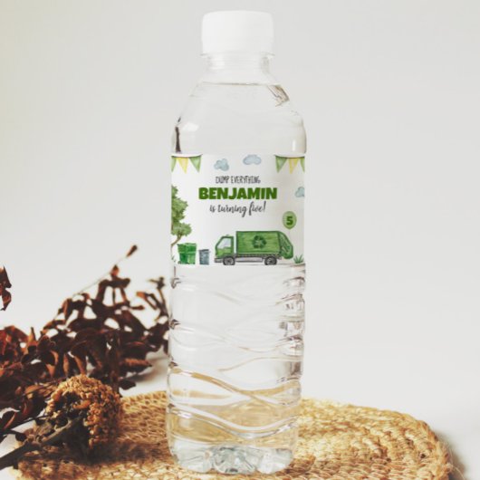 Trash Truck Birthday Water Flaconetiket Waterfles Etiket