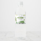 Trash Truck Birthday Water Flaconetiket Waterfles Etiket (Voorkant)