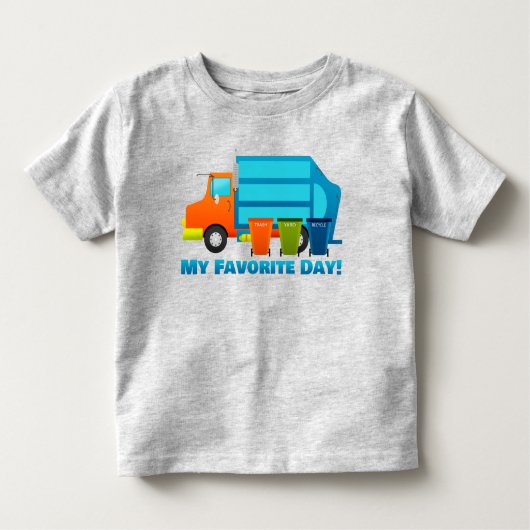 Trash Truck en Garbage Cans Boys & Girls Kinder Shirts (Voorkant)