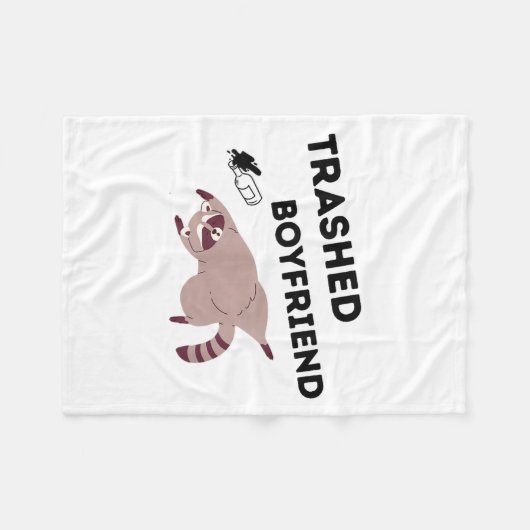 Trashed Boyfriend, Funny Trashed Panda Couples Pre Fleece Deken (Voorkant (Horizontaal))