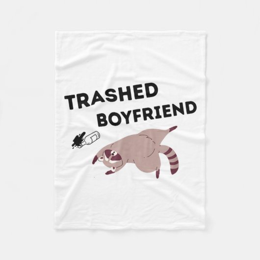 Trashed Boyfriend, Funny Trashed Panda Couples Pre Fleece Deken (Voorkant)
