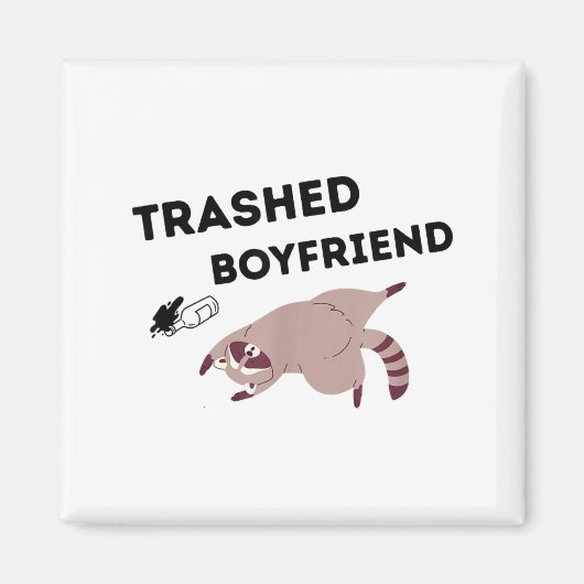Trashed Boyfriend, Funny Trashed Panda Couples Pre Magneet (Voorkant)