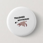 Trashed Boyfriend, Funny Trashed Panda Couples Pre Ronde Button 5,7 Cm (Voorkant)