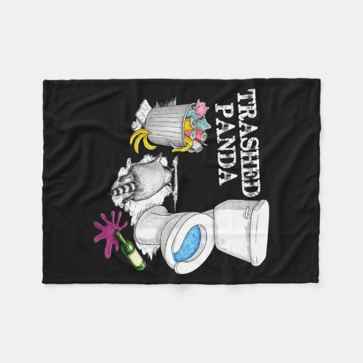 Trashed Panda Drunk Racoon Party Animal Meme Funny Fleece Deken (Voorkant (Horizontaal))