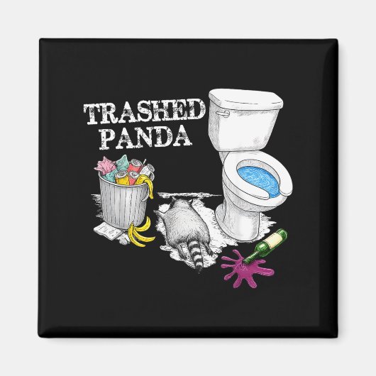 Trashed Panda Drunk Racoon Party Animal Meme Funny Magneet (Voorkant)