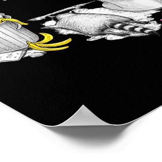 Trashed Panda Drunk Racoon Party Animal Meme Funny Poster (Hoek)