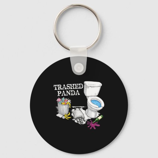 Trashed Panda Drunk Racoon Party Animal Meme Funny Sleutelhanger (Voorkant)