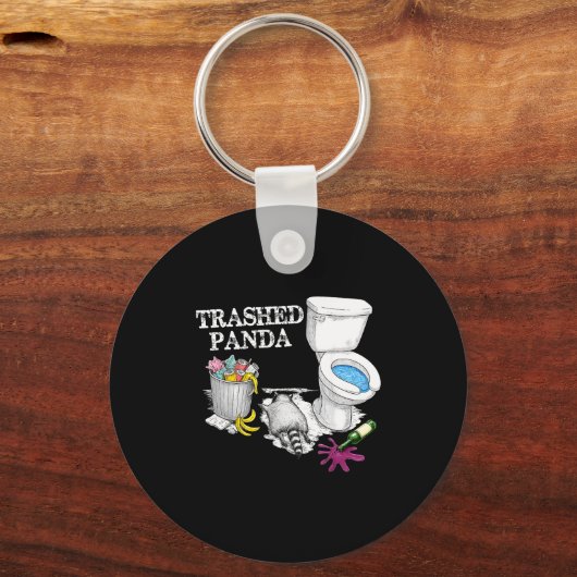 Trashed Panda Drunk Racoon Party Animal Meme Funny Sleutelhanger (Voorkant)