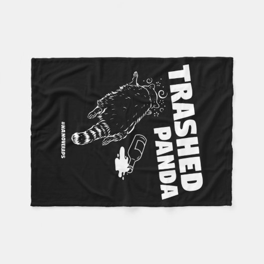 Trashed Panda Drunken Raccoon Funny Meme Fleece Deken (Voorkant (Horizontaal))