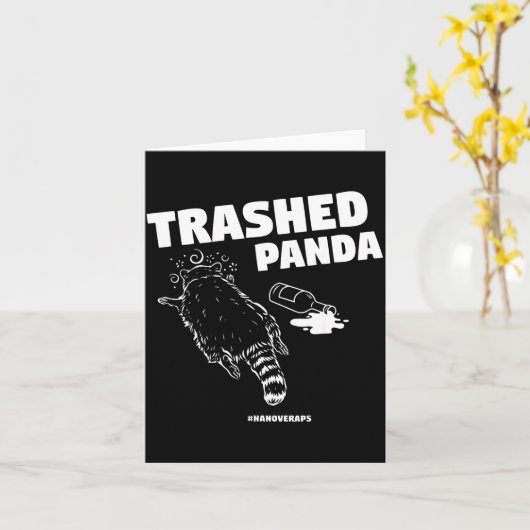 Trashed Panda Drunken Raccoon Funny Meme  Kaart (Gele Bloem)