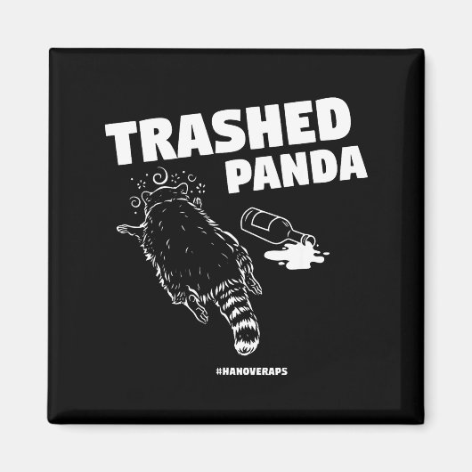 Trashed Panda Drunken Raccoon Funny Meme Magneet (Voorkant)