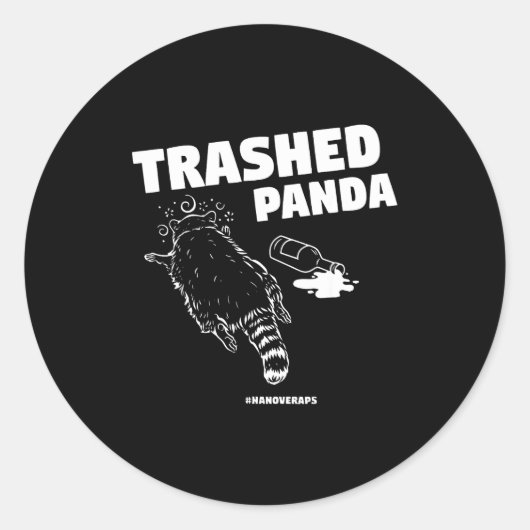 Trashed Panda Drunken Raccoon Funny Meme  Ronde Sticker (Voorkant)
