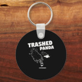 Trashed Panda Drunken Raccoon Funny Meme  Sleutelhanger (Voorkant)