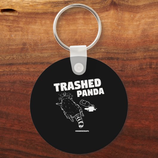 Trashed Panda Drunken Raccoon Funny Meme  Sleutelhanger (Voorkant)