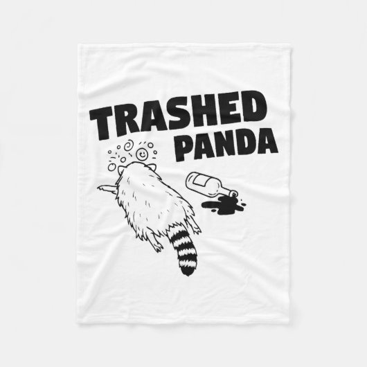 Trashed Panda, Funny Drunk Raccoon, Funny Trash Pa Fleece Deken (Voorkant)