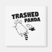Trashed Panda, Funny Drunk Raccoon, Funny Trash Pa Magneet (Voorkant)