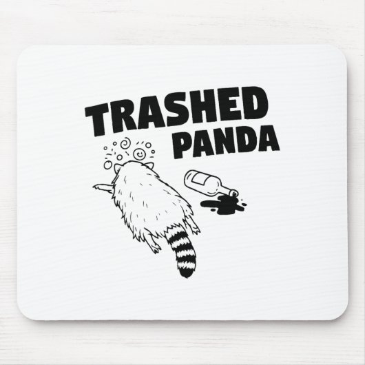 Trashed Panda, Funny Drunk Raccoon, Funny Trash Pa Muismat (Voorkant)