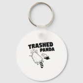 Trashed Panda, Funny Drunk Raccoon, Funny Trash Pa Sleutelhanger (Voorkant)