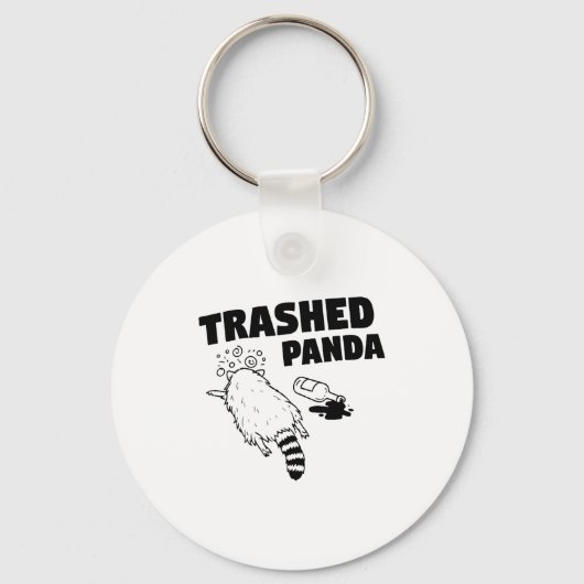 Trashed Panda, Funny Drunk Raccoon, Funny Trash Pa Sleutelhanger (Voorkant)