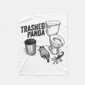 Trashed Panda, Funny Drunk Raccoon, Trash Panda Hu Fleece Deken (Voorkant)