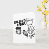 Trashed Panda, Funny Drunk Raccoon, Trash Panda Hu Kaart (Gele Bloem)