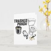 Trashed Panda, Funny Drunk Raccoon, Trash Panda Hu Kaart (Gele Bloem)