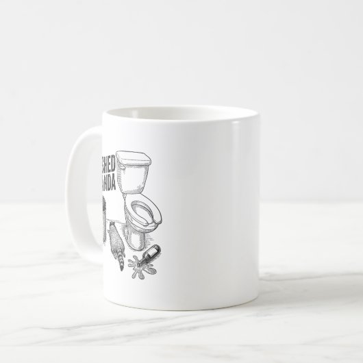 Trashed Panda, Funny Drunk Raccoon, Trash Panda Hu Koffiemok (Voorkant links)