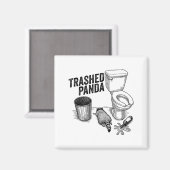 Trashed Panda, Funny Drunk Raccoon, Trash Panda Hu Magneet (Voorkant / Achterkant)