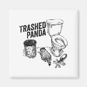 Trashed Panda, Funny Drunk Raccoon, Trash Panda Hu Magneet (Voorkant)
