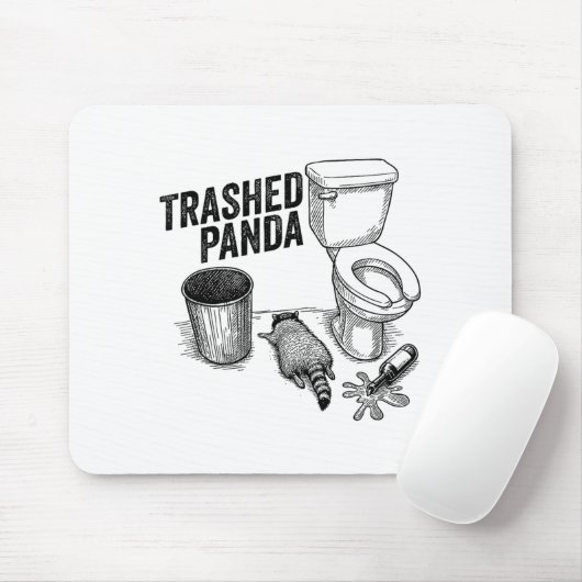 Trashed Panda, Funny Drunk Raccoon, Trash Panda Hu Muismat (Met muis)