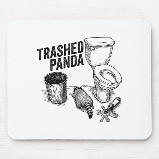 Trashed Panda, Funny Drunk Raccoon, Trash Panda Hu Muismat (Voorkant)