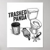 Trashed Panda, Funny Drunk Raccoon, Trash Panda Hu Poster (Voorkant)