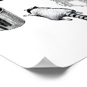 Trashed Panda, Funny Drunk Raccoon, Trash Panda Hu Poster (Hoek)