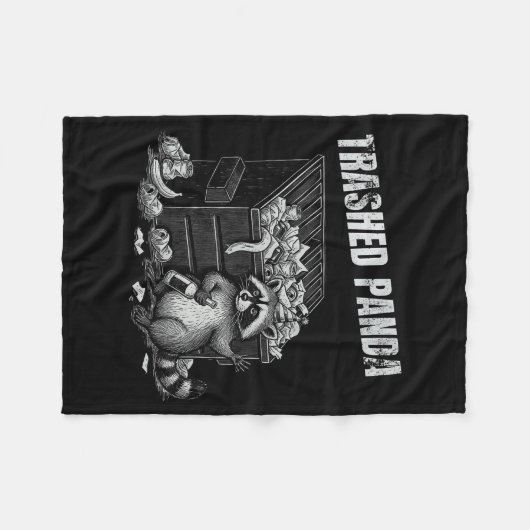 Trashed Panda Funny Drunk Racoon Cool Animals Grap Fleece Deken (Voorkant (Horizontaal))