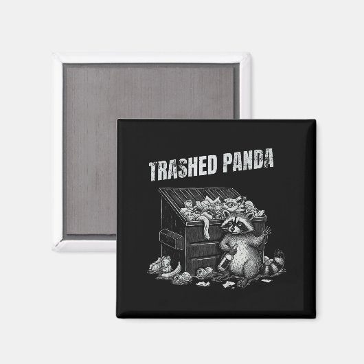 Trashed Panda Funny Drunk Racoon Cool Animals Grap Magneet (Voorkant / Achterkant)