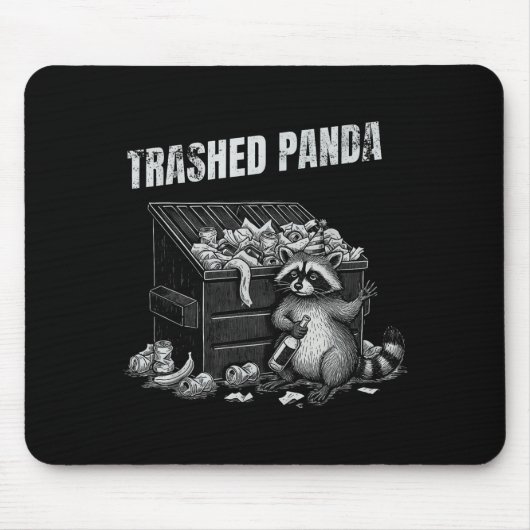 Trashed Panda Funny Drunk Racoon Cool Animals Grap Muismat (Voorkant)