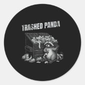 Trashed Panda Funny Drunk Racoon Cool Animals Grap Ronde Sticker (Voorkant)