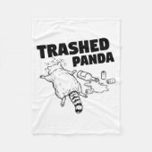Trashed Panda Funny Drunk Racoon  Fleece Deken (Voorkant)