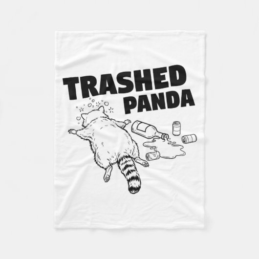 Trashed Panda Funny Drunk Racoon  Fleece Deken (Voorkant)