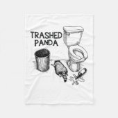 Trashed Panda Funny Drunk Racoon Fleece Deken (Voorkant)
